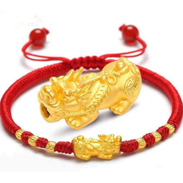 999 Hard Gold Pixiu Bead 24K Pure Gold